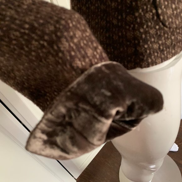 Tahari xs brown wool jacket with velvet accents - Picture 7 of 8
